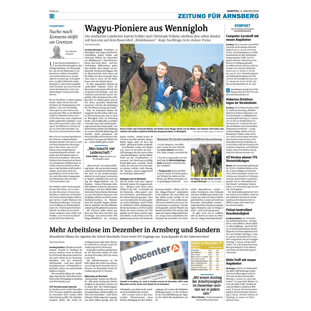 WAGYU PIONIERE AUS WENNIGLOH